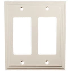 Amerelle Steps Double Rocker Cast Metal Wallplate in Satin Nickel