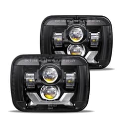HWSTAR Pair 180W 1000% Bright H6054 5x7 7x6 Led Headlights Compatible with Jeep Cherokee XJ Wrangler YJ DOT Anti-glare DRL Turn Signal Hi/Low Sealed Beam Ford Chevy GMC Toyota Nissan Dodge etc Black