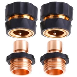 UNCO- Garden Hose Quick Connectors, 3/4 Inch, 2 Sets (2 Female+2 Male) Hose Quick Connect, Water Hose Quick Connect Fittings, Hose Fittings, Hose Attachments, Hose Connectors Quick Connect.