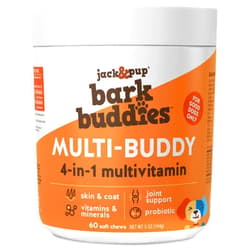 Jack & Pup Jack&Pup Dog Vitamins and Supplements Multivitamins for Dogs - Bark Buddies Multi-Buddy Dog Multivitamins Chewable Soft Chews Puppy Vitamins and Supplements - Dog Supplements & Vitamins (60ct)