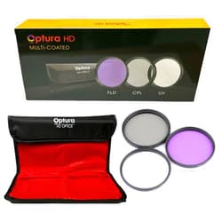 OPTURA HD OPTICS 49MM Multi-Coated Lens Filter Kit UV/FLD/CPL for Canon EOS M50 M M2 M3 M5 M6 M10 M100 M200 R50 R100 with EF-M 15-45mm f3.5-6.3, EF 50mm f/1.8 STM, RF-S18-45mm F4.5-6.3 is STM Lens