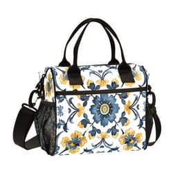 Kigai Portugal Tiles Lunch Bag Reusable ​​Lunch Box for Women & Men, Leakproof Insulated Cooler Bag for Work/Travel/Outdoor