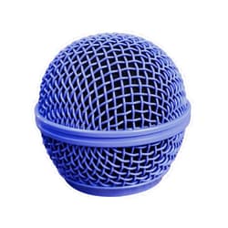 Wokyo Microphone Head Replace Cover, Steel Mesh Mic Microphone Grille Mic Ball Head Pop Filter with Inner Foam, Fits for Shure SM58, SM58S, SM58LC, BETA58, BETA58A, SA-M30, SV100, UT2 (Blue, 1 pcs)