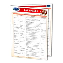 Permacharts Clinical Lab Values chart - Medical Quick Reference Guide