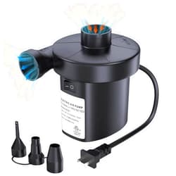 PULIDIKI Air Pump Electric Air Pump for Inflatables Air Mattress Pump with 3 Nozzles Inflator Deflator Quick Air Pump for Air Mattress Beds Pool Toys Raft Boat Swimming Rings AC 110V 130W