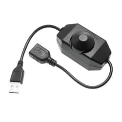 Maxmoral LED Strip Light Dimmer Switch 5V DC USB Female to Male Extension Cable with Rotary Switch Controller for LED Strip Light (Black)
