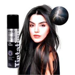 KISS RED by Kiss Tintation Temporary Hair Color Spray, Instant Gray Root Cover Up, Water-Resistant, Smudge-Proof, Easy Wash Out, Hairline & Barber Touch-Up, Quick Dry (Black)