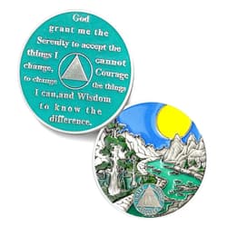 IELCJJ Sunlight 4 Year Sobriety Coin - Recovery Four Year AA Coins - Serenity Prayer AA Chips and Medallions - 0-40 Prime Na Clean Token - Sober Chip Alcoholics Anonymous Gifts for Men Women