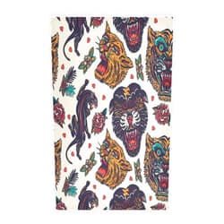 YETTASBIN Tiger Tattoo Kitchen Dish Towel 4 Pack, Soft Absorbent Dishcloths Reusable Hand Towel Washable Tea Towels for Home Kitchen Bar Table Decor, 28 x 18 Inch