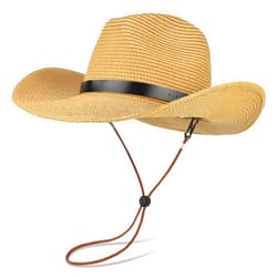 EINSKEY Straw Cowboy Cowgirl Hat for Men Women, Adjustable Sombrero Sun Hat with Shapeable Wide Brim & Detachable Chin Strap