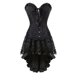 frawirshau Corset Dress Bustier Lingerie Corset Top and Steampunk Skirt Burlesque Costumes for Women Halloween Costume