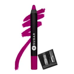 SUGAR Cosmetics Matte As Hell Crayon Lipstick12 Baby Houseman (Deep Pink) Highly pigmented, Creamy Texture, Long lasting Matte Finish