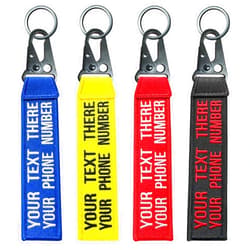 Silkmilk Custom Keychain, Personalized Keyring Double Sided Embroidery, Automotive Key Chain For Motorcycle Car & Bike