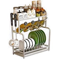 SZYARA Dish Drainer Kitchen Dish Rack Tableware Storage Rack Holder Shelf Stainless Steel Cutlery Dish Drying Rack Storage Holders Dish Rack