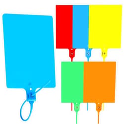 SBYURE 100 PCS Plastic Tags Shipping Tags Large Waterproof Plastic Tags for Labeling Shipping Labels with Wire Cable Ties Zip Tie Label Hang Tags Plastic Writable Tags for Luggage Labeling, 5 Colors