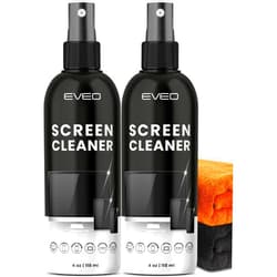 EVEO Screen Cleaner Spray - TV screen cleaner spray and Microfiber cloth kit, Computer Screen Cleaner & Car Screen Cleaner for TV, Monitor, Laptop, MacBook, iPad, iPhone and Electronic Devices - 8oz(4ozx2)