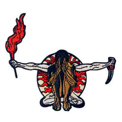 ZEGINs Holding Torch and Dagger Patch Embroidered Applique Badge Iron On Sew On Emblem