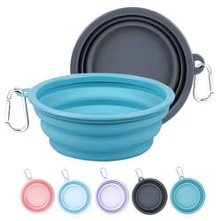 Kytely Collapsible Dog Bowls Large (1000ml), 2 Pack Foldable Dog Travel Bowls, Portable Dog Water Food Bowl with Clasp, Pet Feeding Cup Dish for Traveling, Walking, Hiking