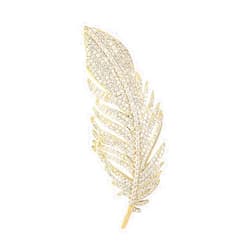 Bestleey Rhinestone Feather Brooch Pin for Women Elegant Crystal Exquisite Leaf Brooch Gold Silver Crystal Feather Leaf Pearl Brooch Lapel Pins Clothing Bag Hat Dress Jewelry Accessories Birthday Wedding Dance Party Jewelry