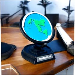 Colonial Depot Flat Earth Globe, Fully assembled Flat Earth Model, Desktop Flat Earth Map, Gag Gifts for conspiracy theorists, Fits in hand, made in USA