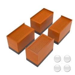 ZTON 4 Sets Furniture Bed Risers, Adjustable Lift 2.91 Inch Height Up to 1500Lbs Heavy Duty for Bed, Table, Sofa, Chair, Desk (Rectangle-Brown, 3.2