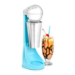 Nostalgia Two-Speed Electric Milkshake Maker and Drink Mixer, Includes 16-Ounce Stainless Steel Mixing Cup & Rod, Blue