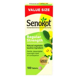 Senokot Regular Strength Tablets Natural Vegetable Laxative Ingredient, 100 Count