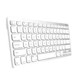 Macally Small Wired Keyboard for Mac and Windows - 78 Scissor Switch Keys Compatible Apple Keyboard - USB Mini Keyboard That Saves Space and Looks Great - Plug and Play Wired Mac Keyboard - Aluminum