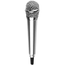 Jowxsx Silver Mini Singing Mic Equipment 3.5mm Mini Condenser Microphone Phone Karaoke Mic with Stand Singing Mini Handheld Microphone for Mobile Phone Laptop Notebook Handheld Wireless Microphones