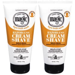 SoftSheen-Carson Magic Razorless Shaving Cream, Hair Removal Cream, Depilatory Cream, Works in 4 Minutes for Coarse, Curly Hair, 2 Count