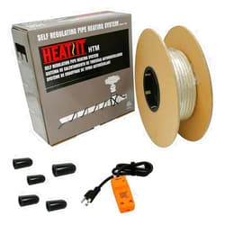 HEATIT Mobile Home 100-feet HEATIT HTM Braid Self Regulating heating cable Water Line Freeze Protection & 1* Connection kit