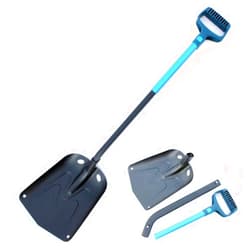 SHIBOHAN Aluminum Alloy Multi-Function Long-Handled Snow Shovel Car Off-Road Small Shovel Sturdy and Durable Aluminum Handle Outdoor Folding Snow Shovel