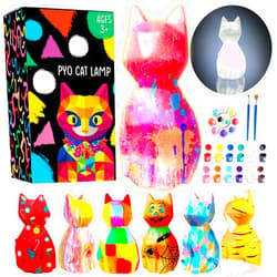 Goody King Goodyking Paint Your Own Cat Lamp Kit, DIY Cat Crafts Night Light, Painting Kit Arts & Crafts for Kids Ages 8-12, Art Supplies Birthday Easter Party Holiday Gift for Teens Girls Boys Age 3 4 5 6 7 8+