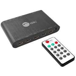 SIIG 1080p 4x1 HDMI Quad Multi-Viewer, Seamless Switcher, for PC/DVD/Security Camera, IR Remote Control, 3.5mm Audio Extract, TAA Compliant, ESD Protection, Metal housing (CE-H25R11-S1)