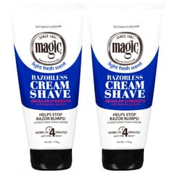SoftSheen-Carson Magic Razorless Shaving Cream, Hair Removal Cream for Body Hair, Regular Strength Depilatory Cream, Works in 4 Minutes for Normal Hair, 2 Count