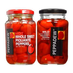 HABP GLOBAL Peppadew Whole Piquante Peppers Assorted pack of Hot and Mild- 14oz Each