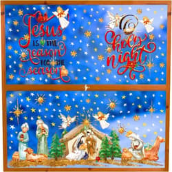 Horaldaily 251 PCS Christmas Window Cling Sticker, Nativity Scene Holy Night for Home Party Supplies Shop Window Glass Display Decoration