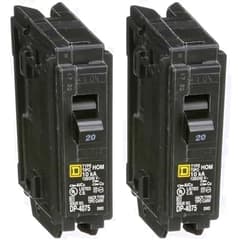 Square D by Schneider Electric HOM120CP Homeline 20 Amp Single-Pole Circuit Breaker (Pack of 2)