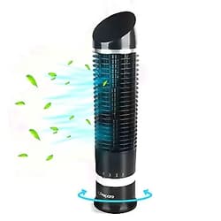 DR.PREPARE Oscillating Tower Fan, Desk Table Fan with 3 Speeds, Quiet Cooling, 60° Oscillation, 16 Inch Personal Small Bladeless Fan Cooling Fan for Bedroom Home Office Desktop