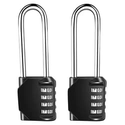 Gawon 4 Digit Combination Lock, Black, 4.57x1.73x0.87in, Weatherproof, Rustproof, Lightweight, Suitable for Indoor and Outdoor Use