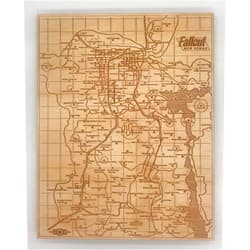 Handmade Engraved Wood Map of Fall out New Vegas - Large