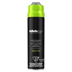 Gillette Labs Rapid Foaming Shaving Gel for Men, Alcohol, Dye and Paraben-Free with Vitamin B3 and Sea Kelp, Cools and Soothes Skin, 7 OZ