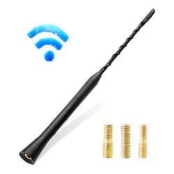 BlingKingdom 9 inch Universal Car Antenna Replacement, Radio Signal Booster, AM/FM Roof Car Radio Aerial Mast Comes with Screws M4 M5 M6
