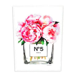 Stupell Industries Glam Paris Vase with Pink Peony Wall Plaque Art, Proudly Made in USA, 10 x 15