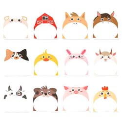 IDTogAoE 12 Pack 360 Sheets Cartoon Farm Animals Shape Markers Flags Self-Stick Memo Pads, Cute Animal Design School Supplies, Fun Teacher & Student Notepad for Classroom, Office, Home