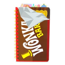 Silver Buffalo Willy Wonka Bar 5-Tab Spiral Notebook With 75 Sheets | Notepad Journal, Stationery Paper | 5 x 8 Inches
