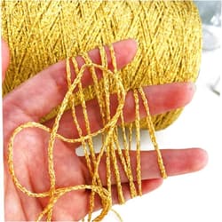 CLISIL 100gram DIY Gold Yellow Lurex Thread Shining Yarn Glitter Sparkle Yarn Metal Yarn DIY Fancy Sparkle Yarn Crochet Knitting Sweater Scarf Bag Yarn Accessory Yarn