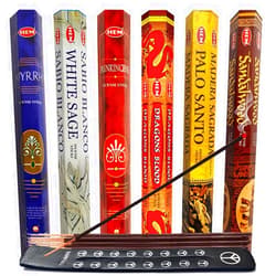 TRUMIRI Hem Incense Sticks Variety Pack #31 and Incense Stick Holder Bundle with 6 Classic Fragrances