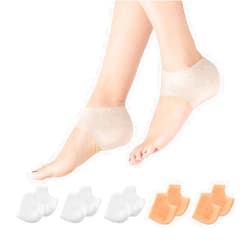 MADHOLLY 5 Pairs Silicone Heel Protectors- Breathable Heel Gel Heel Cushions for Cracked Heel- Heel Cups Heel Cover for Heel Repair Women Men