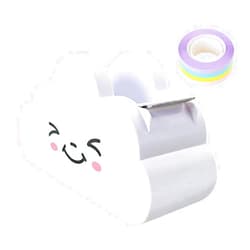 Toddmomy Cloud Tape Dispenser Washi Paper Cutter Cartoon Tape Dispenser with Rainbow Tape for Office Stationery Supplies